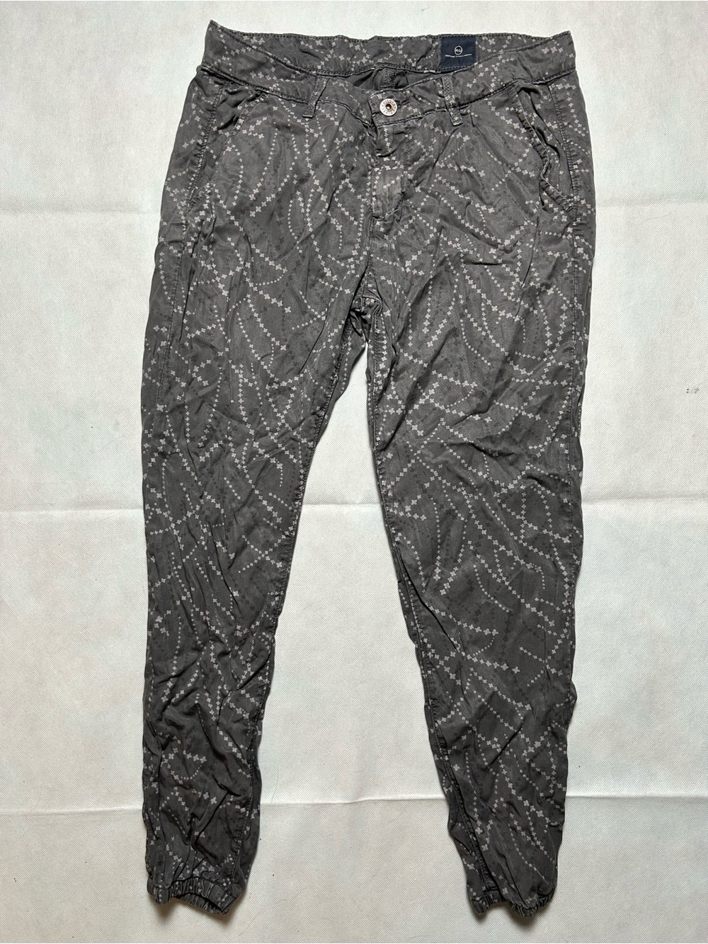 AG Adriano Goldschmied grey cotton pants jogger style size 27